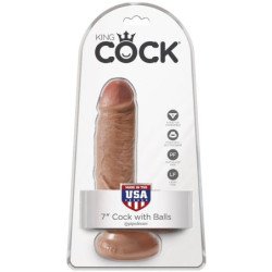 KING COCK - PENE REALISTA CON TESTÍCULOS 13,2 CM CARAMELO