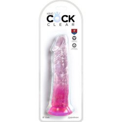 KING COCK - PENE REALISTA TRANSPARENTE DE 19,7 CM ROSA