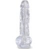 KING COCK - PENE REALISTA TRANSPARENTE CON TESTÍCULOS DE 16,5 CM