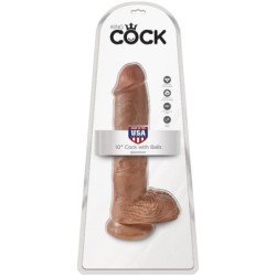 KING COCK - PENE REALISTA CON TESTÍCULOS 19,8 CM CARAMELO