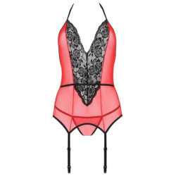 PASSION - CORSET PEONÍA LÍNEA ERÓTICA ROJO S/M