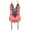 PASIÓN - CORSET PEONÍA LÍNEA ERÓTICA ROJO S/M