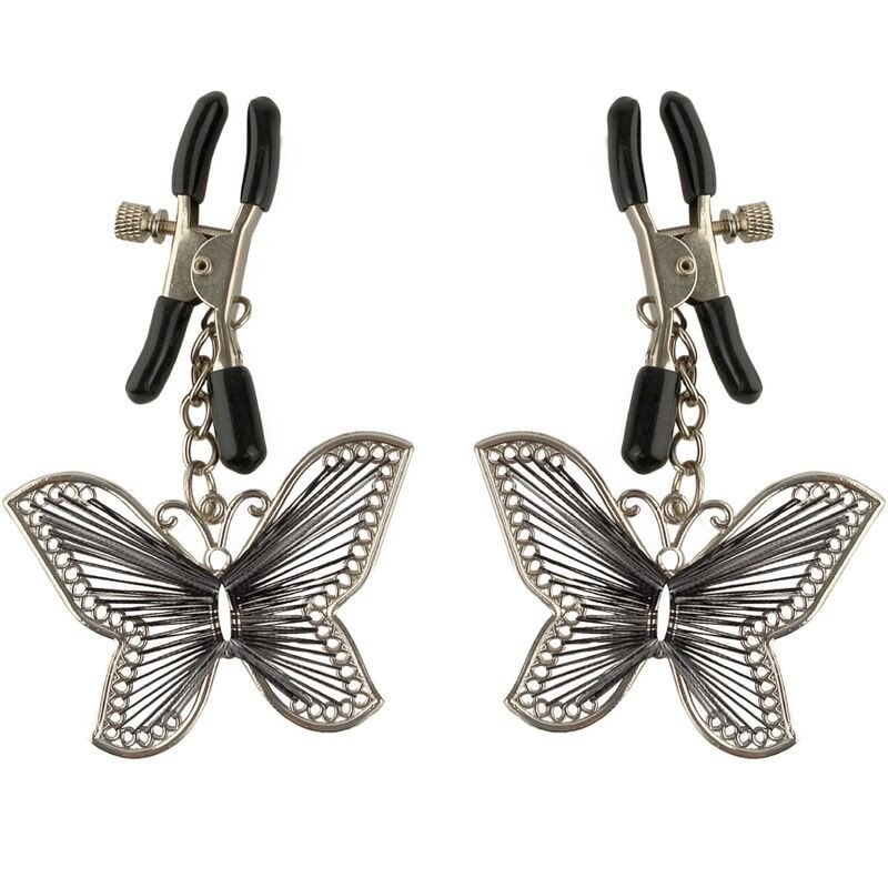 SERIE DE FANTASÍAS FETICHISTAS - PINZAS PARA PEZONES CON FORMA DE MARIPOSA