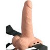 SERIE FETISH FANTASY - ARNÉS AJUSTABLE, CONTROL REMOTO, PENE REALISTA CON TESTÍCULOS RECARGABLES Y VIBRADOR DE 15 CM