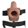 SERIE FETISH FANTASY - ARNÉS AJUSTABLE, PENE REALISTA CON TESTÍCULOS, RECARGABLE Y VIBRADOR DE 17,8 CM