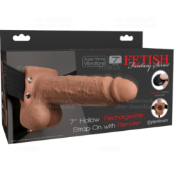 SERIE FETISH FANTASY - ARNÉS AJUSTABLE, PENE REALISTA CON TESTÍCULOS, RECARGABLE Y VIBRADOR DE 17,8 CM
