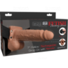 SERIE FETISH FANTASY - ARNÉS AJUSTABLE, PENE REALISTA CON TESTÍCULOS, RECARGABLE Y VIBRADOR DE 17,8 CM