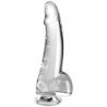 KING COCK - DILDO TRANSPARENTE CON TESTÍCULOS DE 15,2 CM