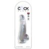 KING COCK - DILDO TRANSPARENTE CON TESTÍCULOS DE 15,2 CM