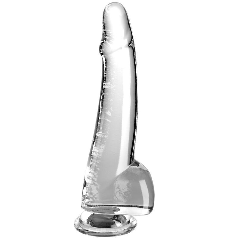 KING COCK - DILDO TRANSPARENTE CON TESTÍCULOS DE 19 CM