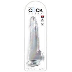 KING COCK - DILDO TRANSPARENTE CON TESTÍCULOS DE 19 CM