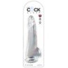 KING COCK - DILDO TRANSPARENTE CON TESTÍCULOS DE 19 CM