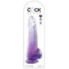 KING COCK - DILDO TRANSPARENTE CON TESTÍCULOS 19 CM MORADO
