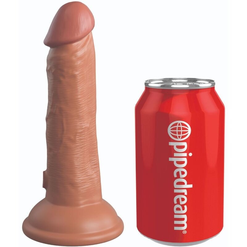 KING COCK - DILDO DE SILICONA REALISTA DE ÉLITE DE 15,2 CM CARAMELO