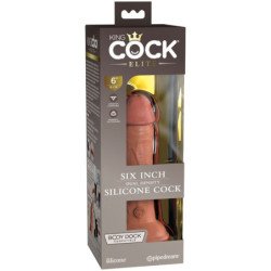 KING COCK - DILDO DE SILICONA REALISTA DE ÉLITE DE 15,2 CM CARAMELO