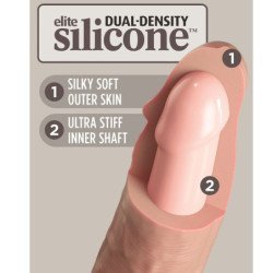 KING COCK - DILDO REALISTA DE ÉLITE VIBRANTE DE SILICONA DE 15,2 CM