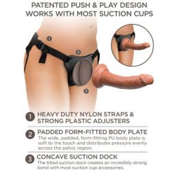 KING COCK - ARNÉS AJUSTABLE ELITE CÓMODO CON DILDO DE 17,8 CM