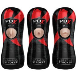 PDX ELITE - CONJUNTO STROKER 12 UNIDADES: 6 VAGINALES, 3 ANALES, 3 BOCAS