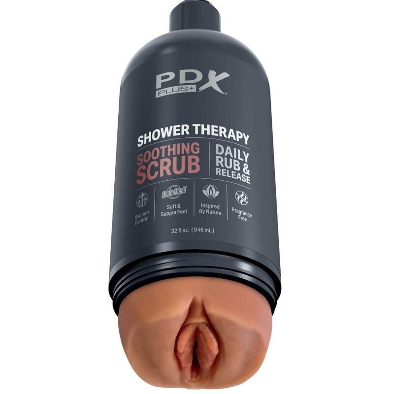 PDX PLUS - MASTURBADOR STROKER DISEÑO DE BOTELLA DISCRETO EXFOLIANTE SUAVE CHAMPÚ DE CARAMELO