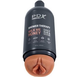 PDX PLUS - MASTURBADOR STROKER DISEÑO DISCRETO DE BOTE CHAMPU MILK ME HONEY CARAMELO