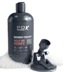 PDX PLUS - MASTURBADOR STROKER DISEÑO DE BOTELLA DISCRETO MILK ME CHAMPÚ DE CARAMELO Y MIEL