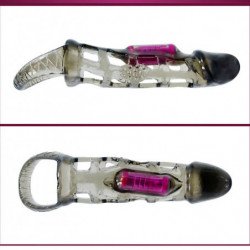 BAILE FUNDA EXTENSORA PENE CON VIBRACION Y STRAP 13.5 CM