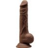 SILEXD - MODELO 1 PENE REALISTICO SILICONA PREMIUM SILEXPAN MARRON 24 CM