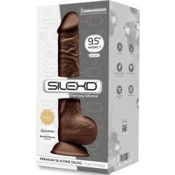 SILEXD - MODELO 1 PENE REALISTICO SILICONA PREMIUM SILEXPAN MARRON 24 CM