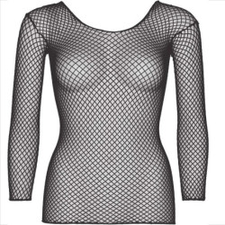 LEG AVENUE - CAMISETA DE MANGA LARGA DE RED NEGRA