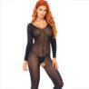 LEG AVENUE - BODY STOCKING DE MANGA LARGA NEGRO