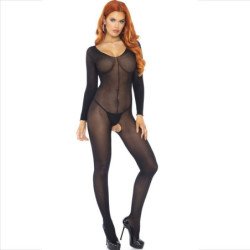 LEG AVENUE - BODY STOCKING DE MANGA LARGA NEGRO