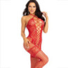 LEG AVENUE - BODY STOCKING CON CUELLO Y ESTILO HALTER, CORAZONES ROJOS