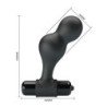 MR PLAY - VIBRADOR DE SILICONA NEGRA CON TAPÓN ANAL