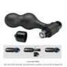 MR PLAY - VIBRADOR DE SILICONA NEGRA CON TAPÓN ANAL