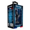 MR PLAY - VIBRADOR DE SILICONA NEGRA CON TAPÓN ANAL