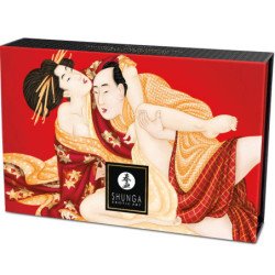 SHUNGA - KIT DE POLVO COMESTIBLE PARA MASAJE CON SABOR A FRESA