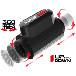 JAMYJOB - MASTURBADOR CON TECNOLOGÍA DE EMPUJE VORTEX Y ROTACIÓN DE 360 GRADOS, MODO TURBO