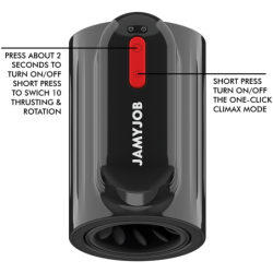 JAMYJOB - MASTURBADOR CON TECNOLOGÍA DE EMPUJE VORTEX Y ROTACIÓN DE 360 GRADOS, MODO TURBO