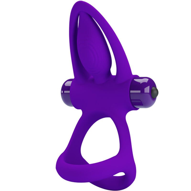 PRETTY LOVE - ANILLO VIBRADOR DE SILICONA VIOLETA CON 10 VIBRACIONES
