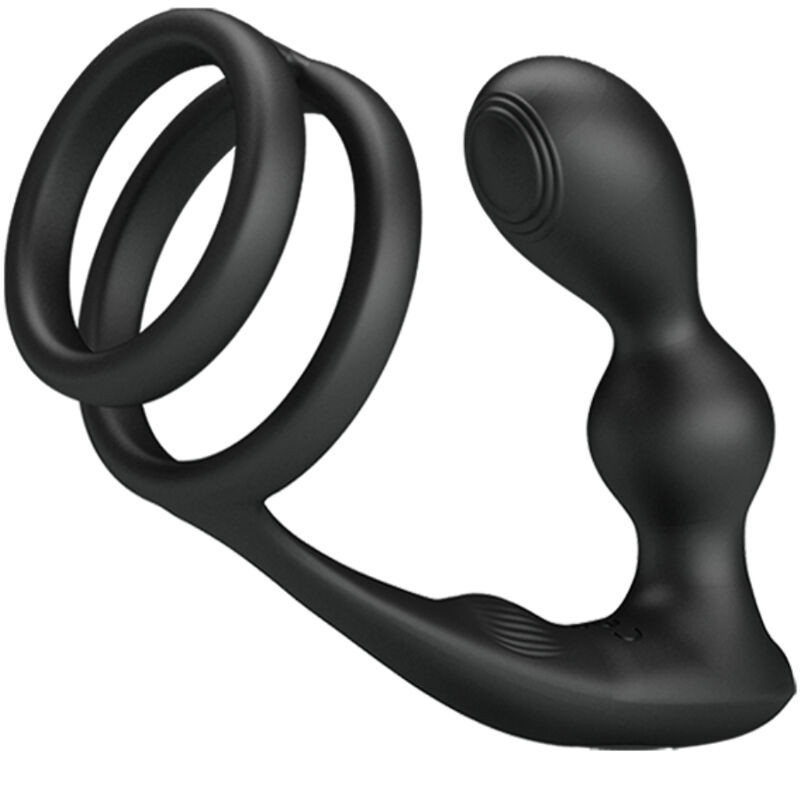 PRETTY LOVE - ANILLO PARA PENE MARSHALL CON TAPÓN ANAL VIBRATORIO Y CONTROL REMOTO