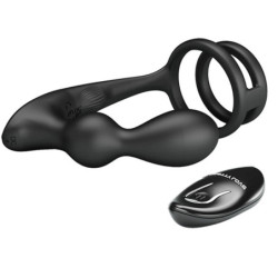 PRETTY LOVE - ANILLO PARA PENE MARSHALL CON TAPÓN ANAL VIBRATORIO Y CONTROL REMOTO