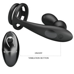 PRETTY LOVE - ANILLO PARA PENE MARSHALL CON TAPÓN ANAL VIBRATORIO Y CONTROL REMOTO