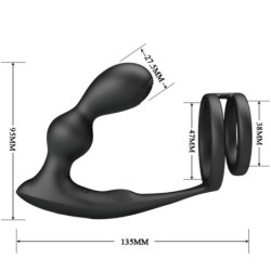 PRETTY LOVE - ANILLO PARA PENE MARSHALL CON TAPÓN ANAL VIBRATORIO Y CONTROL REMOTO