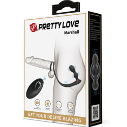 PRETTY LOVE - ANILLO PARA PENE MARSHALL CON TAPÓN ANAL VIBRATORIO Y CONTROL REMOTO