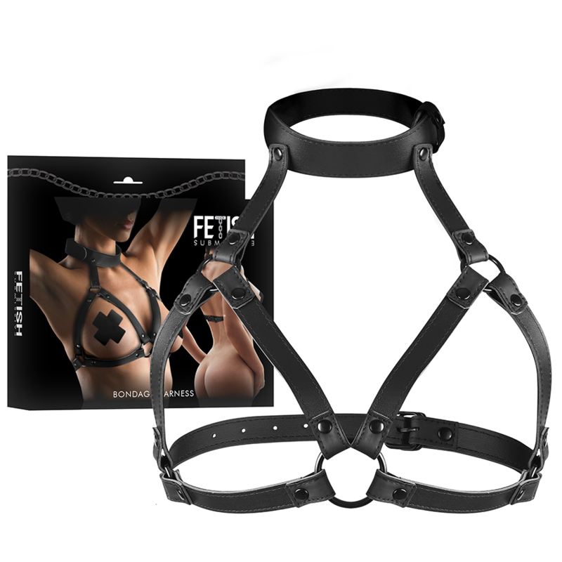 BONDAGE DE SUMISIÓN FETICHE - ARNÉS DE PECHO AJUSTABLE