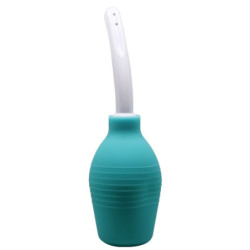 MR PLAY - DUCHA DE GOMA AZUL CON FORMA DE PERA ANAL