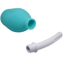 MR PLAY - DUCHA DE GOMA AZUL CON FORMA DE PERA ANAL