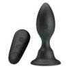 MR PLAY - Tapón anal con vibración y control remoto, color negro