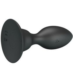 MR PLAY - Tapón anal con vibración y control remoto, color negro