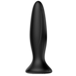 MR PLAY - VIBRADOR RECARGABLE NEGRO CON TAPÓN ANAL